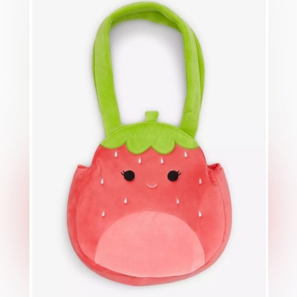 Squishmallows Handbags - NWT Squishmallows Scarlet The Strawberry Plush Tote Bag 🍓